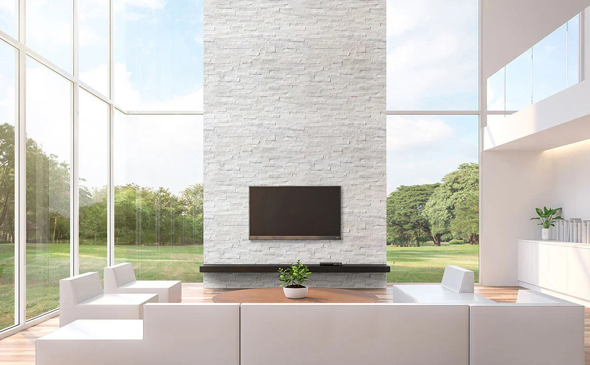 Carrara White Splitface Marble Ledger Panel 6x24 – Full Truckload