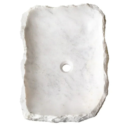 Carrara Marble Rectangular Rustic Natural Stone Above Vanity Bathroom Sink top view