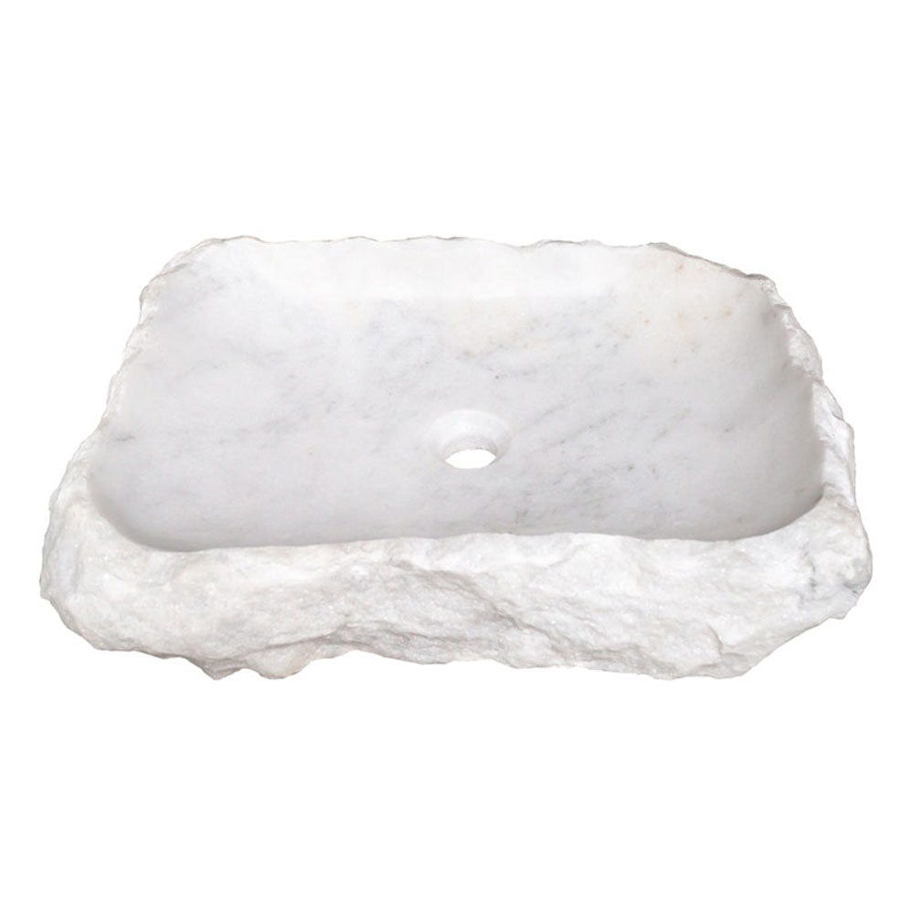 Carrara Marble Stone Rustic Vessel Sink NTRSTC15 random size angle view