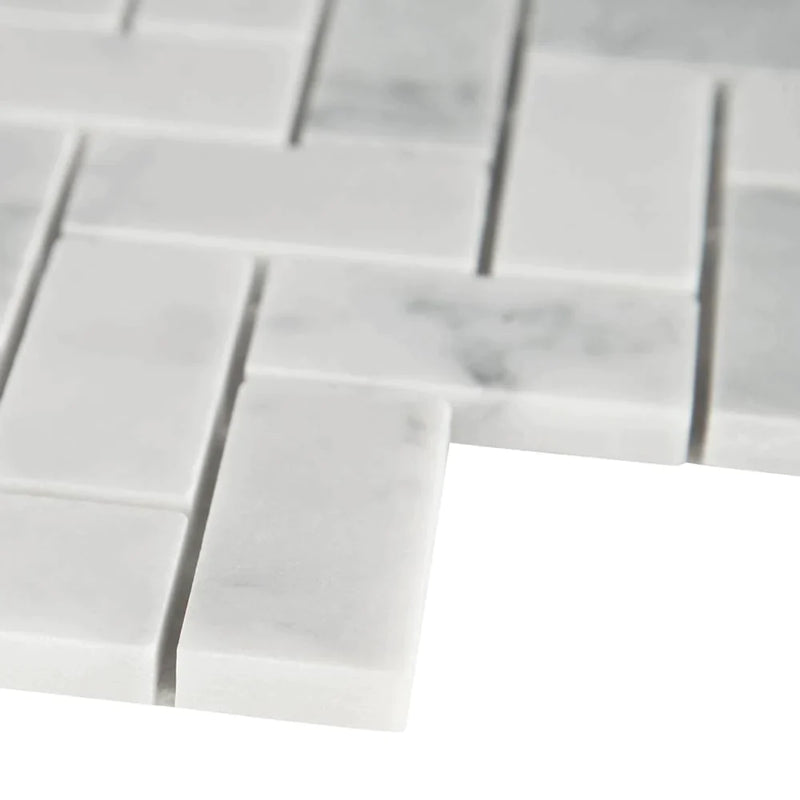 MSI Carrara White Herringbone Honed Marble Mosaic Tile 11.63"x11.63"
