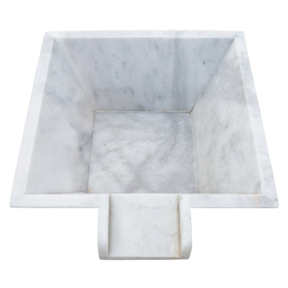 Carrara white marble Natural Stone Pool Cascade Water Bowl top