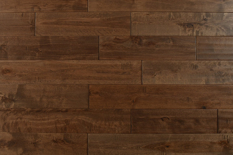 "Explore timeless beauty with Maple Distressed/Handscraped Solid Hardwood Flooring, 3/4 x 5 inches, in Century finish. Elevate your space with its rich texture and lasting charm. SKU: TRPSH-MPCT."