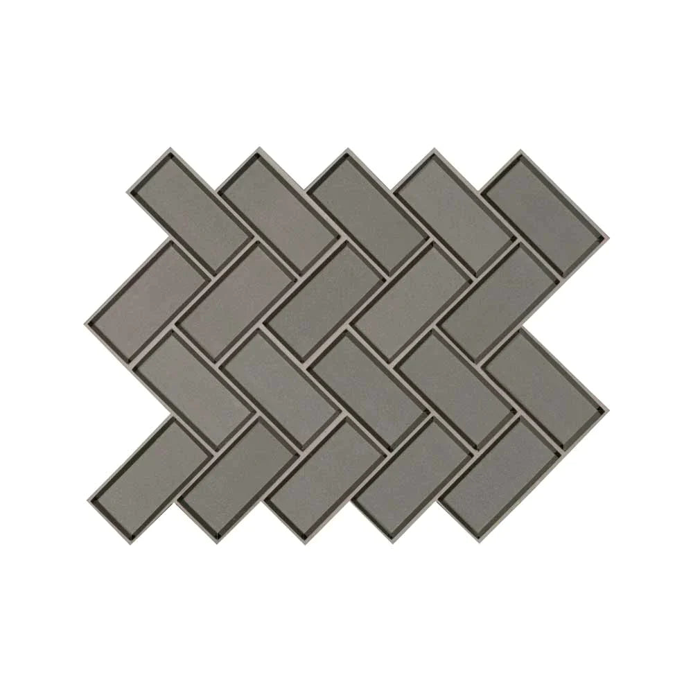 MSI Champagne Bevel Herringbone Glass Mosaic Tile 11.08"x13.86"