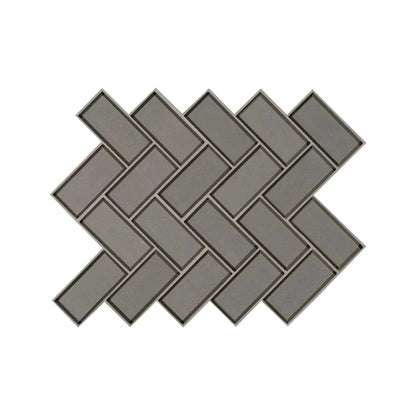 MSI Champagne Bevel Herringbone Glass Mosaic Tile 11.08"x13.86"