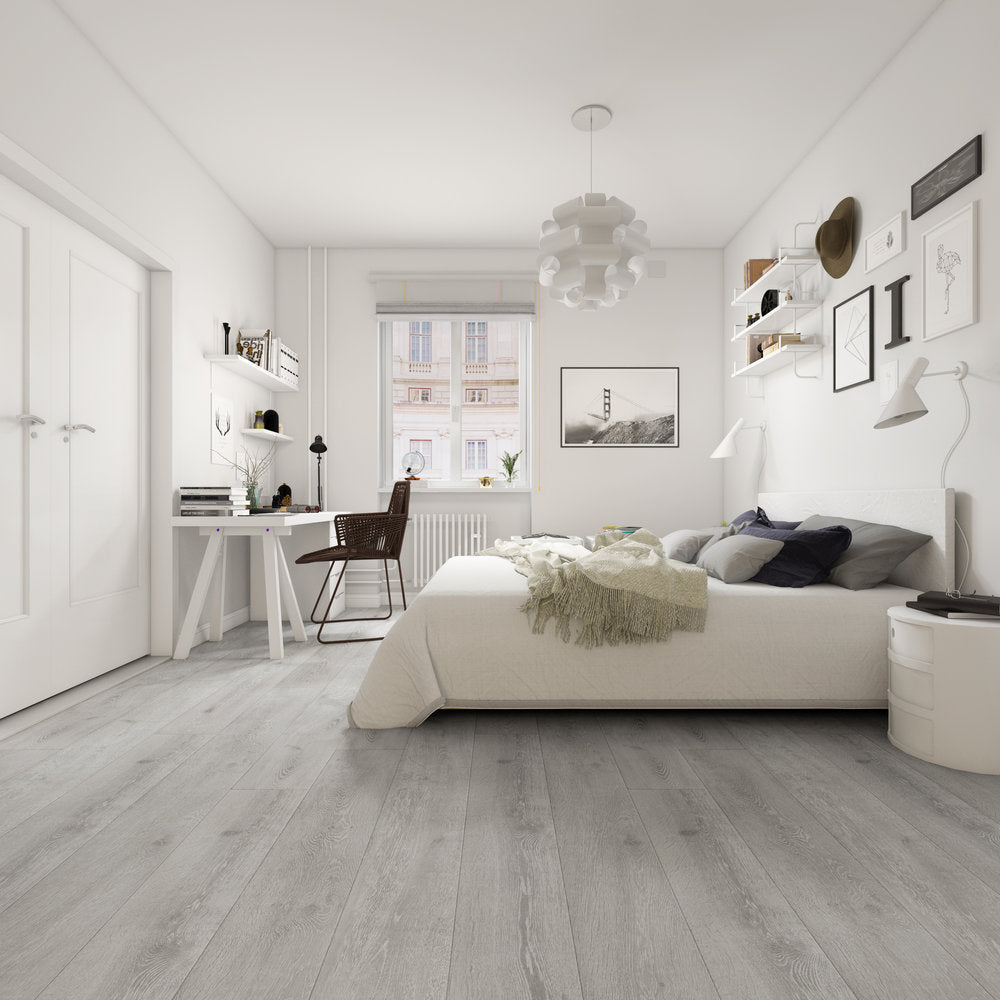 Cinder Textured/EIR 7.72"x72.83" Laminate Flooring 12.3mm - Imperial White