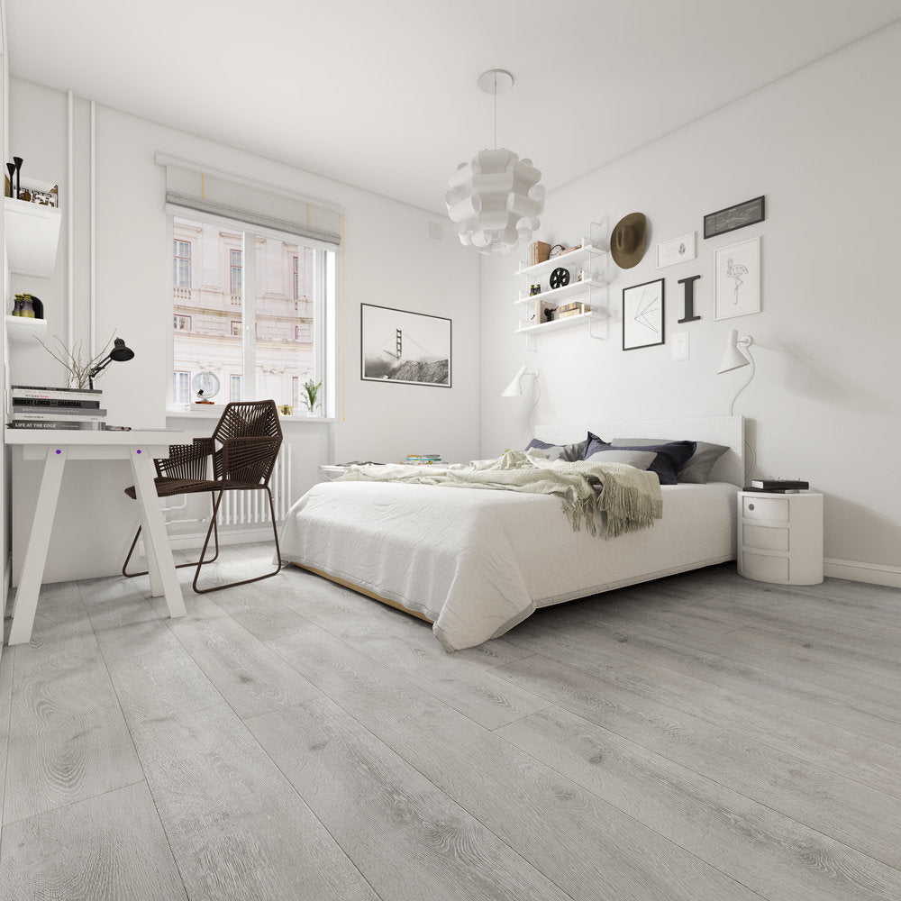 Cinder Textured/EIR 7.72"x72.83" Laminate Flooring 12.3mm - Imperial White