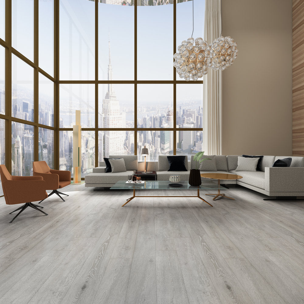 Cinder Textured/EIR 7.72"x72.83" Laminate Flooring 12.3mm - Imperial White