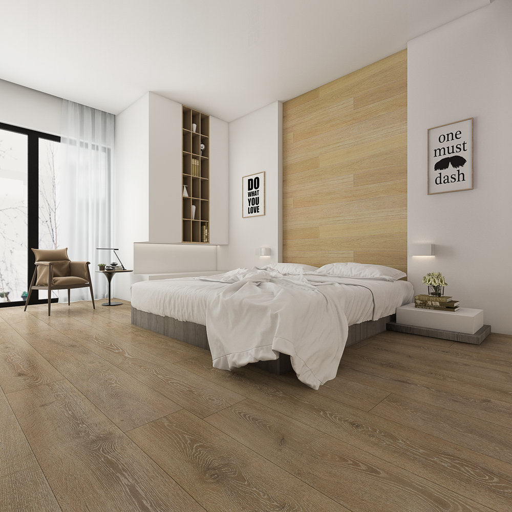 Cinder Textured/EIR 7.72"x72.83" Laminate Flooring 12.3mm - Simple Tan