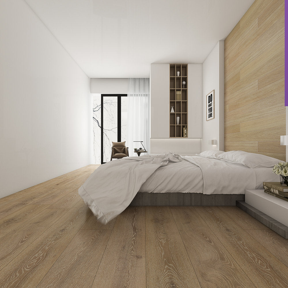 Cinder Textured/EIR 7.72"x72.83" Laminate Flooring 12.3mm - Simple Tan