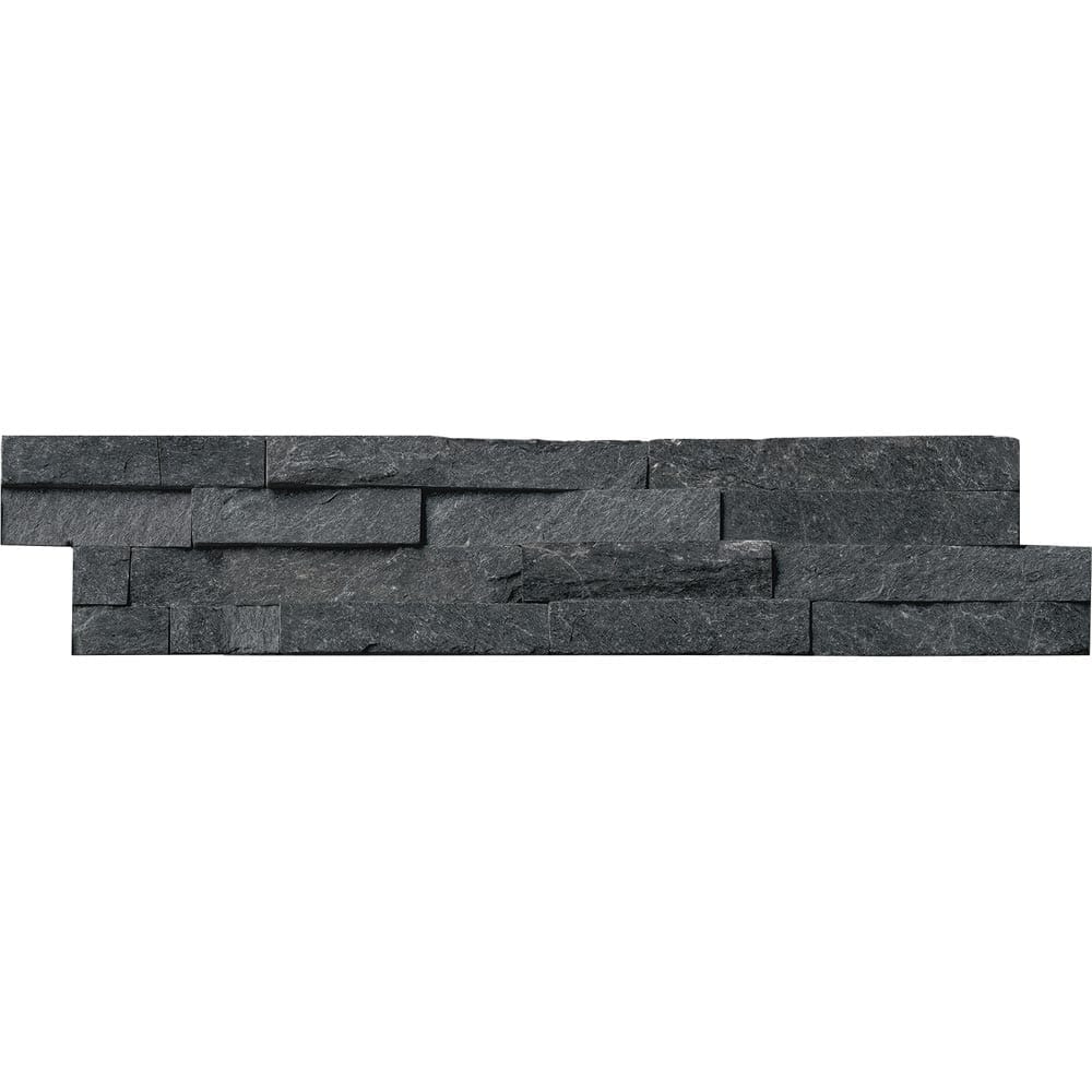 Coal canyon splitface ledger panel 6X24 natural quartzite wall tile LPNLQCOACAN624 product shot multiple tiles close up view