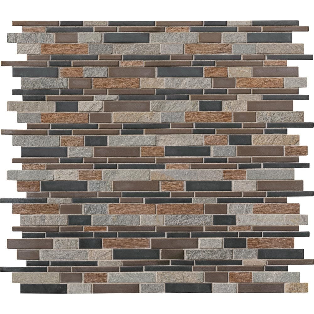 MSI Cobrello Interlocking Porcelain and Stone Mosaic Wall and Floor Tile 11.75"x12.75"