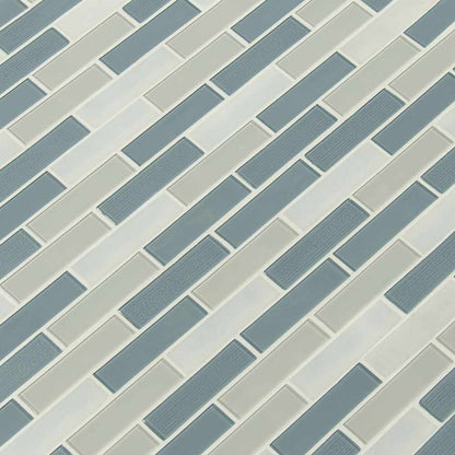 MSI Colosseo Azul Brick Glass and Stone Mosaic Tile 12"x12"