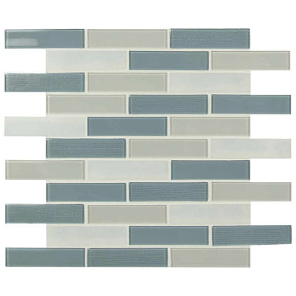 MSI Colosseo Azul Brick Glass and Stone Mosaic Tile 12"x12"