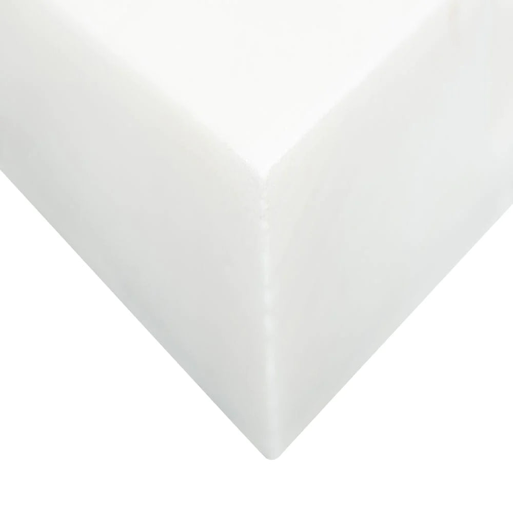 Cosmic white 3d wave ledger panel 6 x 24 honed marble wall tile LPNLMCOSWHI624 3DW product shot profile view