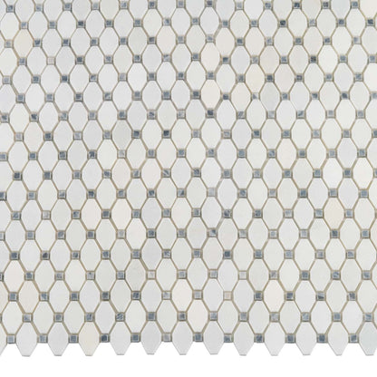 White 11x11 Polished Octagon Marble Mosaic Tile (5 pack, 4.51 sq ft/case) - Sample