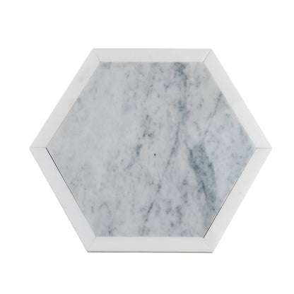 White Gray 12x12 Polished Hexagon Marble Mosaic Tile (5 pack, 4.3 sq ft/case) - Sample