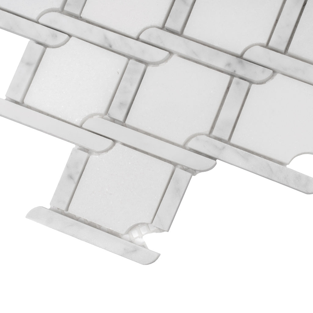 White 11x12 Polished Diamond Marble Mosaic Tile (5 pack, 4.66 sq ft/case)