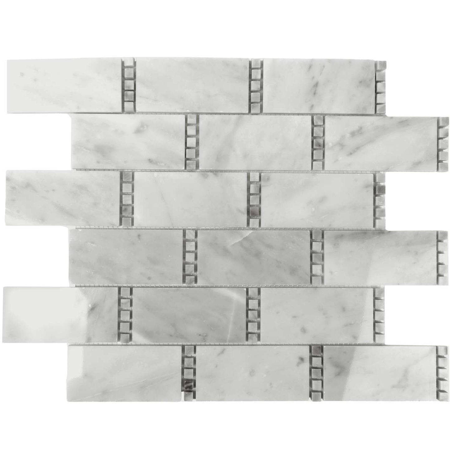White 12x13 Polished Marble Mosaic Tile (5 pack, 5.28125 sq ft/case)
