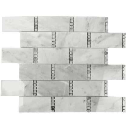 White 12x13 Polished Marble Mosaic Tile (5 pack, 5.28125 sq ft/case)