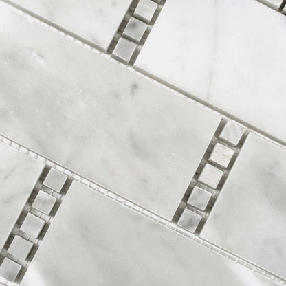 White 12x13 Brick Polished Marble Mosaic Tile (5 pack, 5.28125 sq ft/case) - Sample