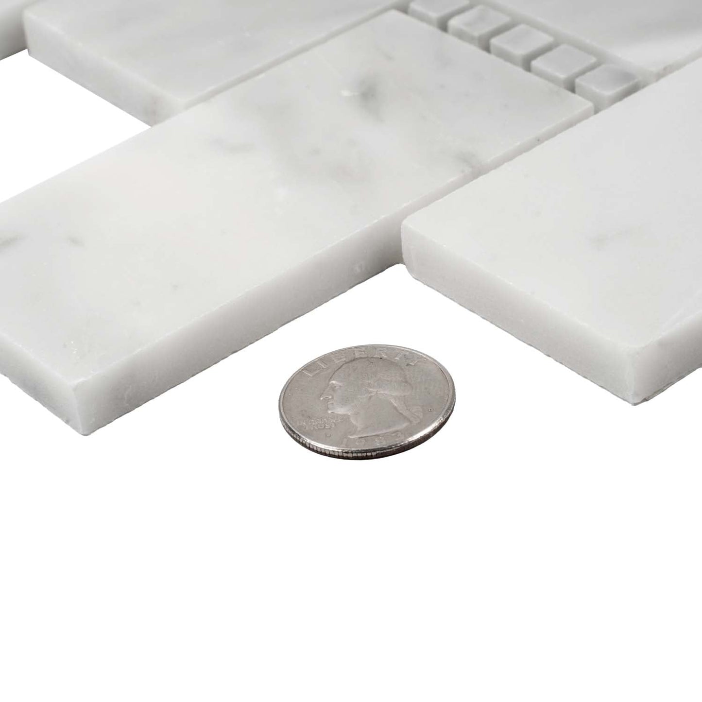 White 12x13 Polished Marble Mosaic Tile (5 pack, 5.28125 sq ft/case)