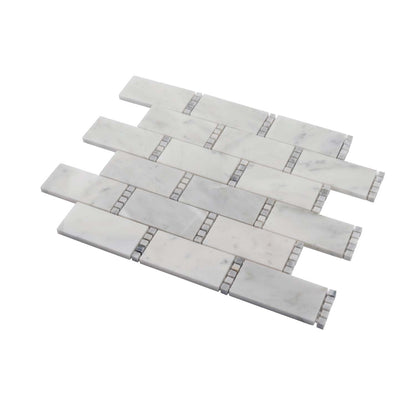 White 12x13 Polished Marble Mosaic Tile (5 pack, 5.28125 sq ft/case)