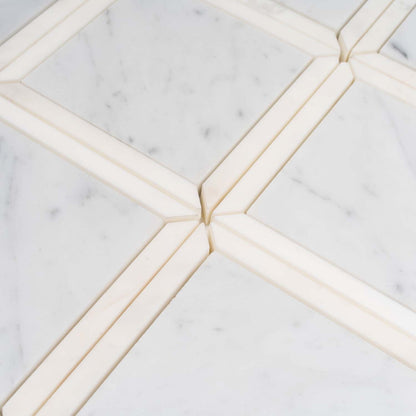 Bianco Carrara, Eastern White 12x12 Polished Brick Marble Mosaic Tile (5 pack, 5 sq ft/case)