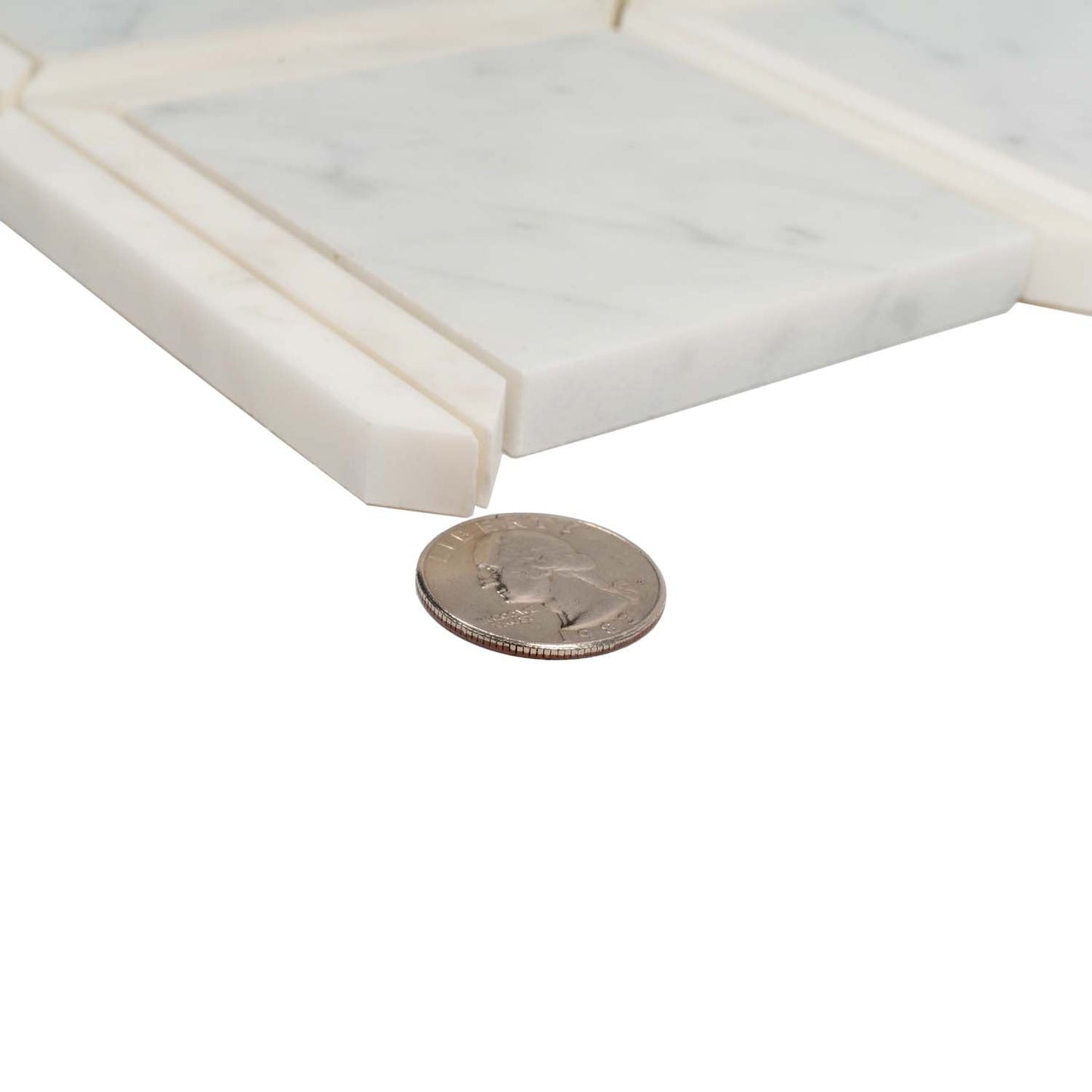 Bianco Carrara, Eastern White 12x12 Polished Brick Marble Mosaic Tile (5 pack, 5 sq ft/case)