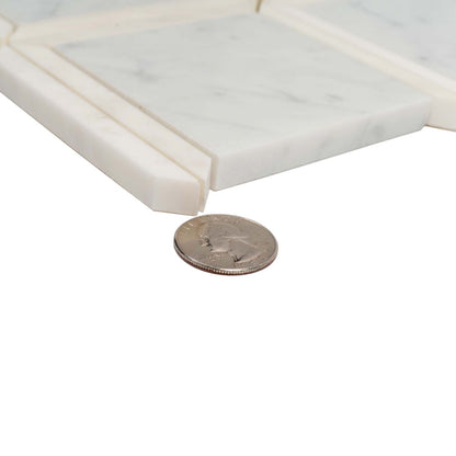 White 12x12 Brick Polished Marble Mosaic Tile (5 pack, 5 sq ft/case) - Sample