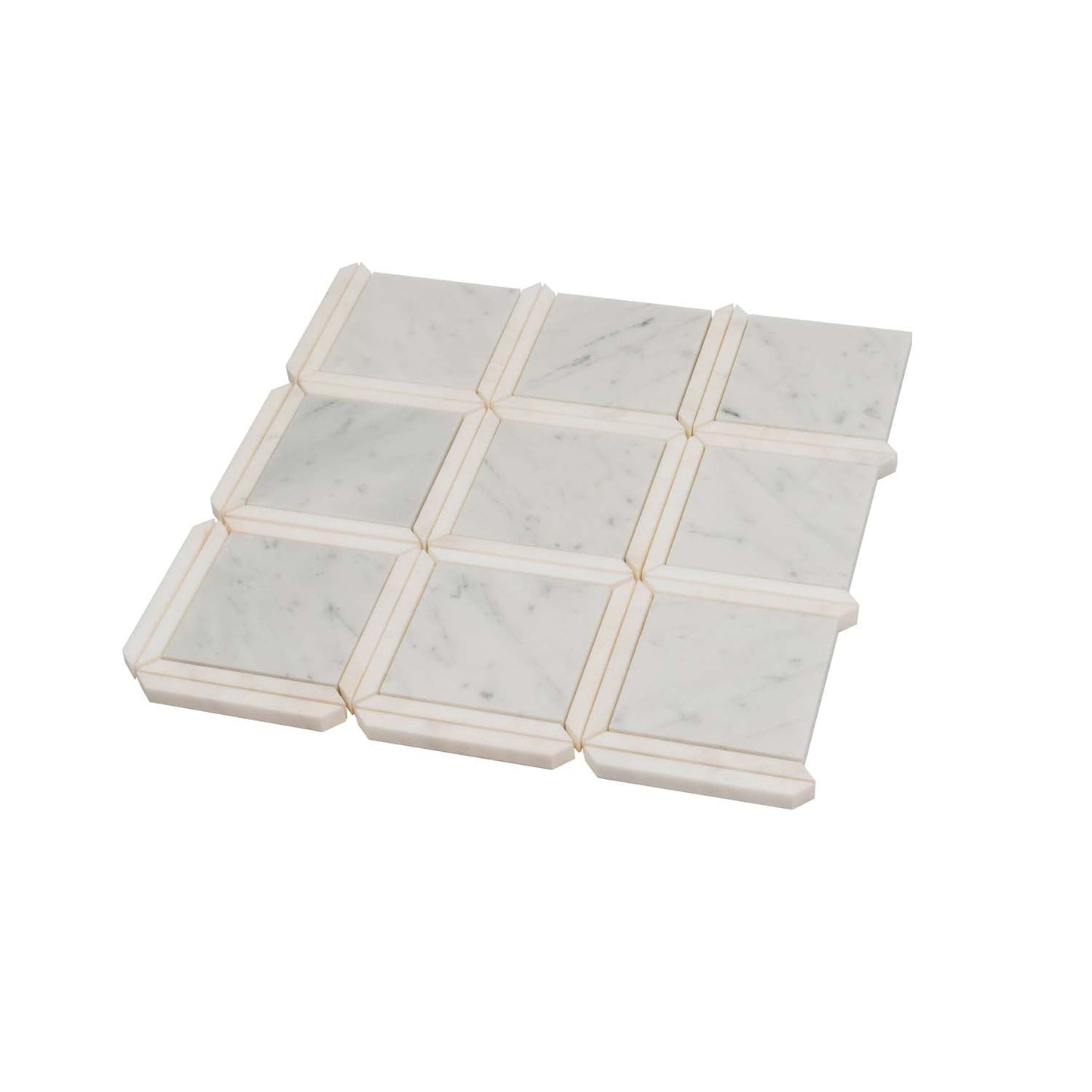 Bianco Carrara, Eastern White 12x12 Polished Brick Marble Mosaic Tile (5 pack, 5 sq ft/case)