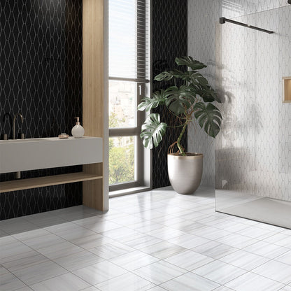 Midnight Glossy Longest Hexagon Ceramic Tile