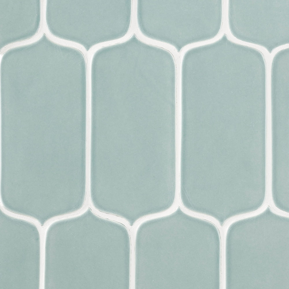 Sage Glossy Tear Field Ceramic Tile