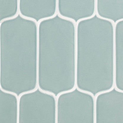 Sage Glossy Tear Field Ceramic Tile