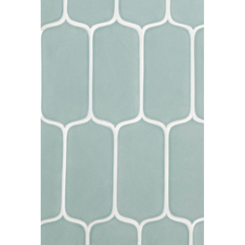 Sage Glossy Tear Field Ceramic Tile