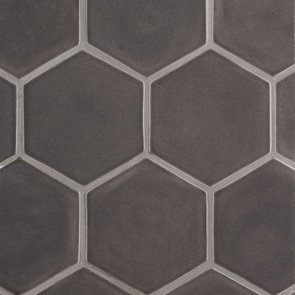 Coffee Glossy Hexagon  Ceramic Tile