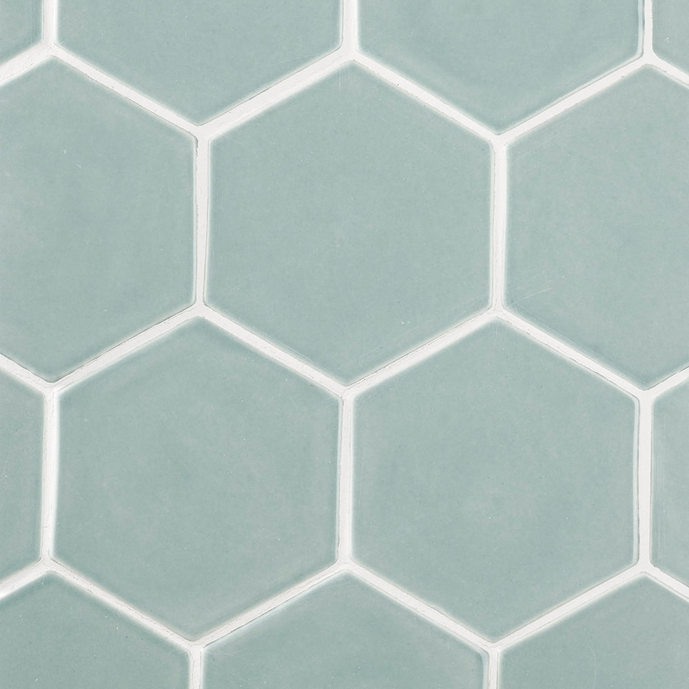 Sage Glossy Hexagon  Ceramic Tile