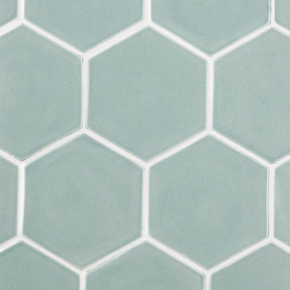 Sage Glossy Hexagon  Ceramic Tile