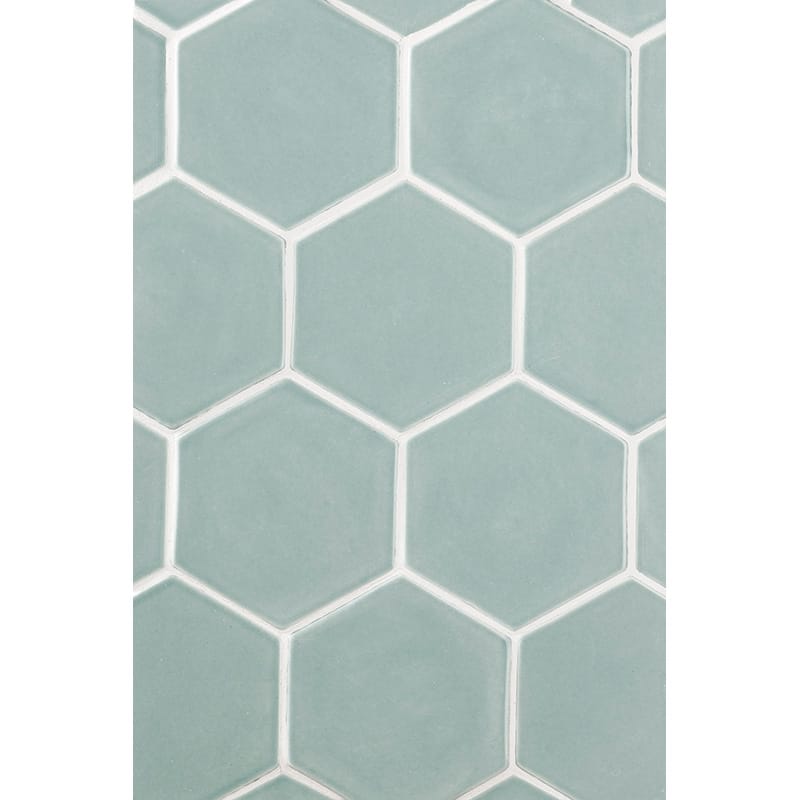 Sage Glossy Hexagon  Ceramic Tile