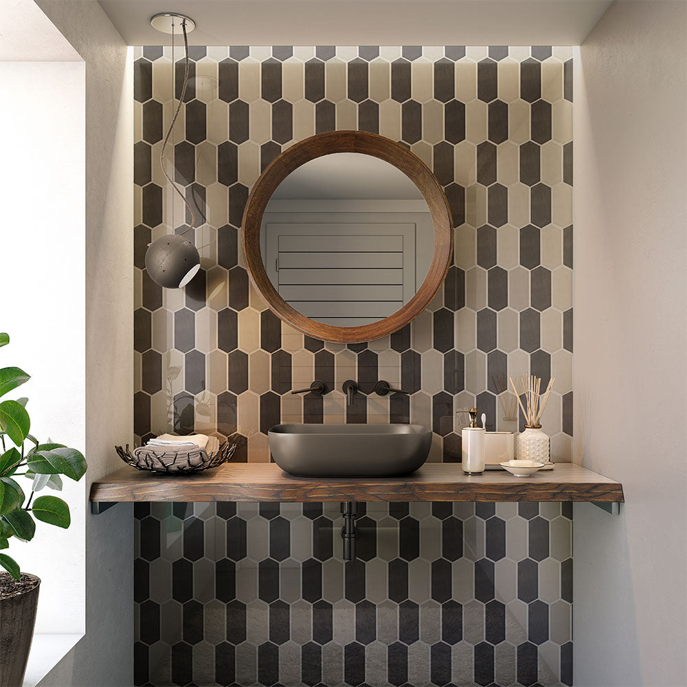 Coffee Glossy Picket Ceramic Tile