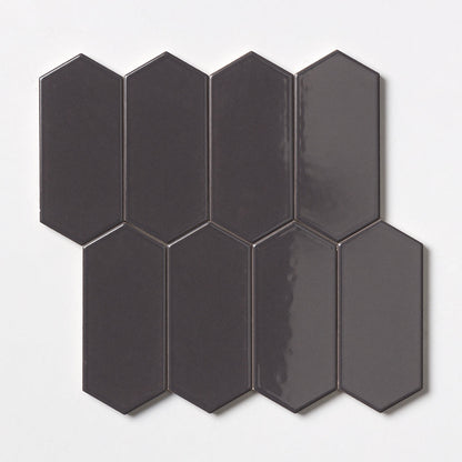 Coffee Glossy Picket Ceramic Tile