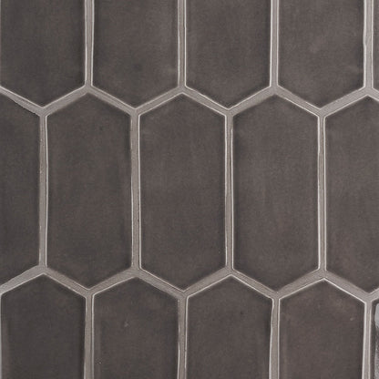 Coffee Glossy Picket Ceramic Tile