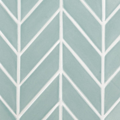 Sage Glossy Chevron Ceramic Tile