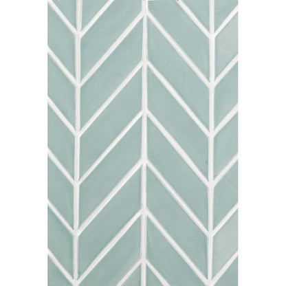 Sage Glossy Chevron Ceramic Tile