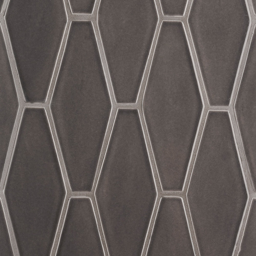 Coffee Glossy Longest Hexagon Ceramic Tile