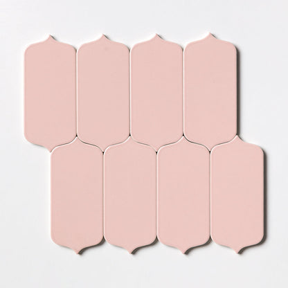 Blush Glossy Tear Field Ceramic Tile