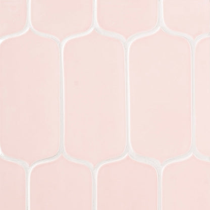 Blush Glossy Tear Field Ceramic Tile