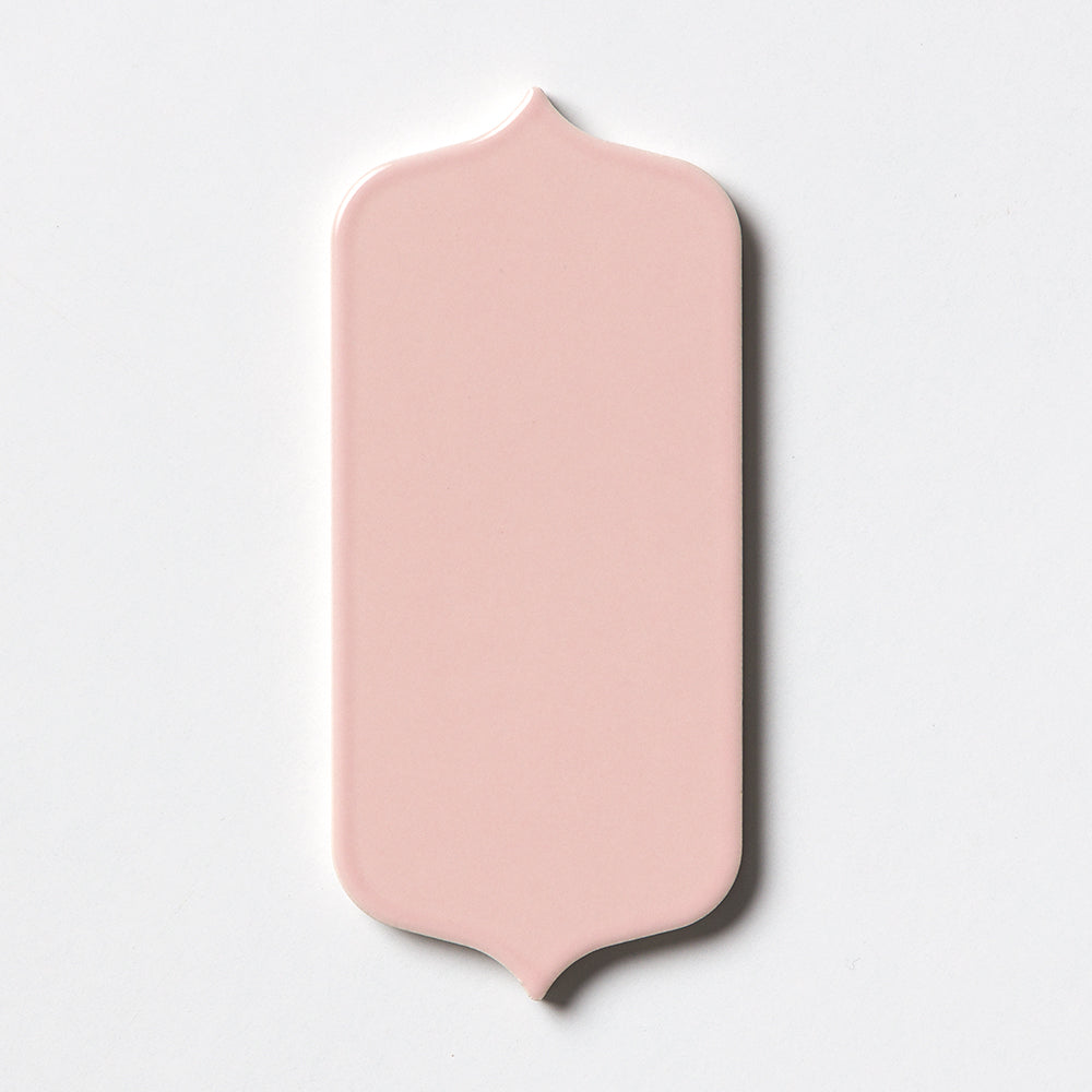 Blush Glossy Tear Field Ceramic Tile
