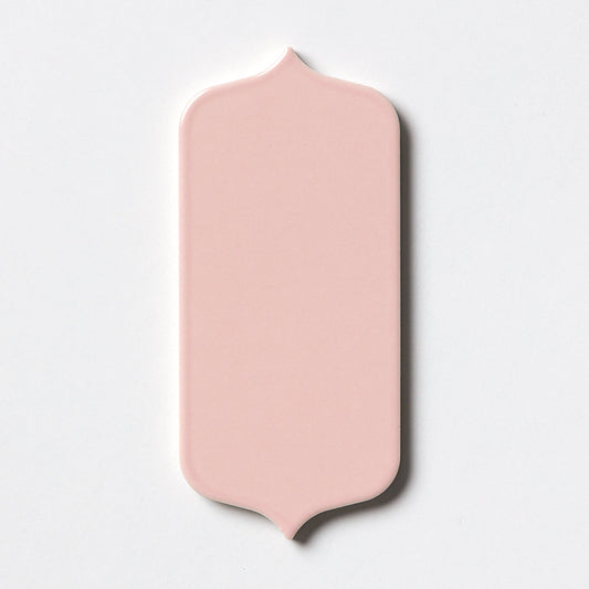 Blush Glossy Tear Field Ceramic Tile