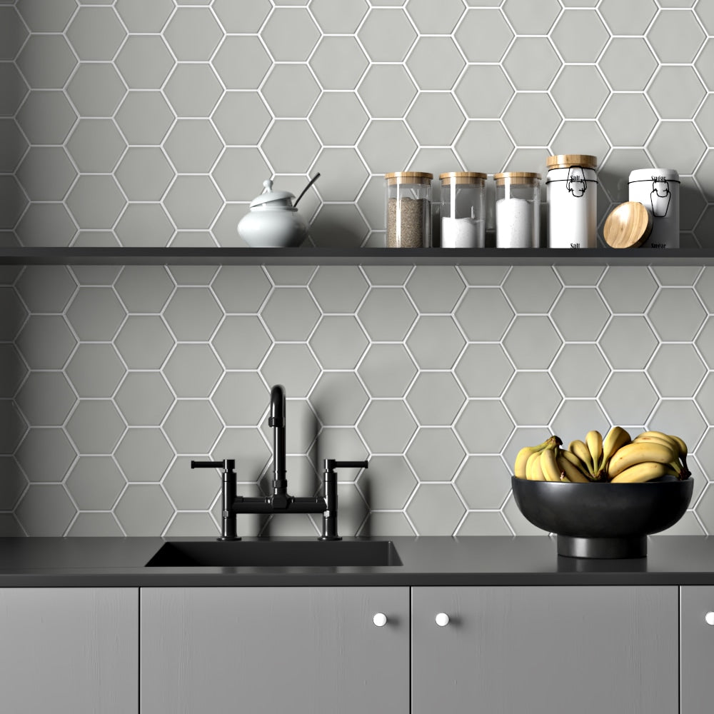 Pebble Glossy Hexagon  Ceramic Tile