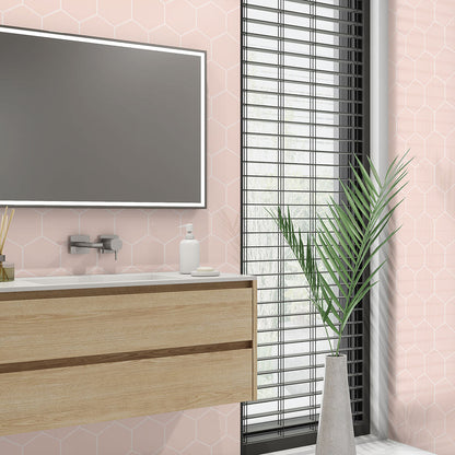 Blush Glossy Hexagon  Ceramic Tile